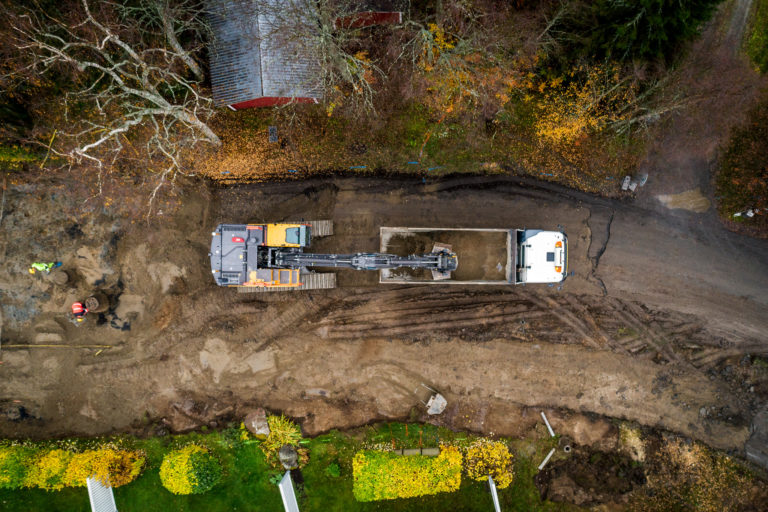 Yrityskuvaus Tornio. Tien korjausrakentamisen kuvaus. Teollisuuskuvaus Meri-Lappi, dronekuvaus